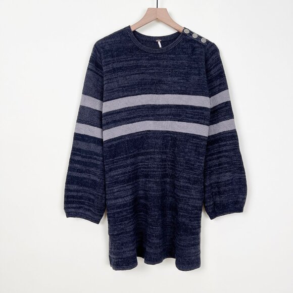 Free People Oversized Knit Sweater Dress Mini Long Balloon Sleeve Loose Slouchy - Picture 8 of 8